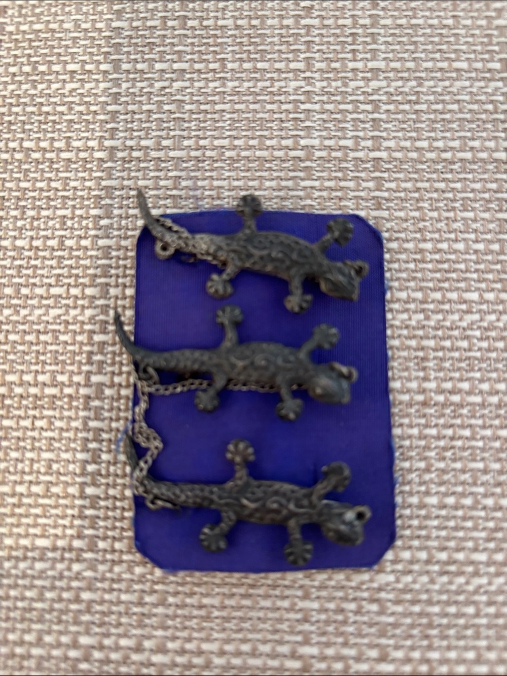 Silver lizard pins